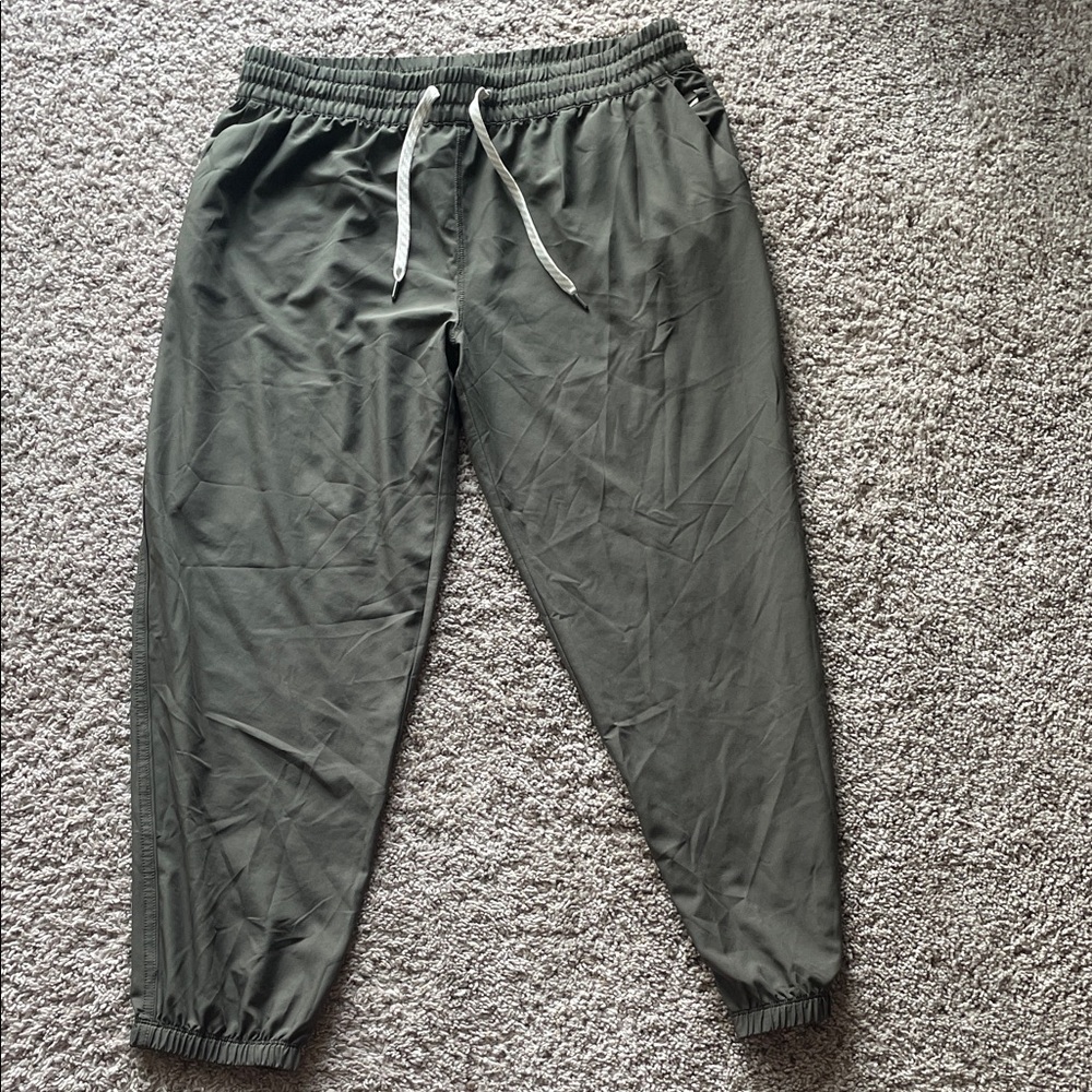 Vuori Sage Green Joggers with Zipper Detail